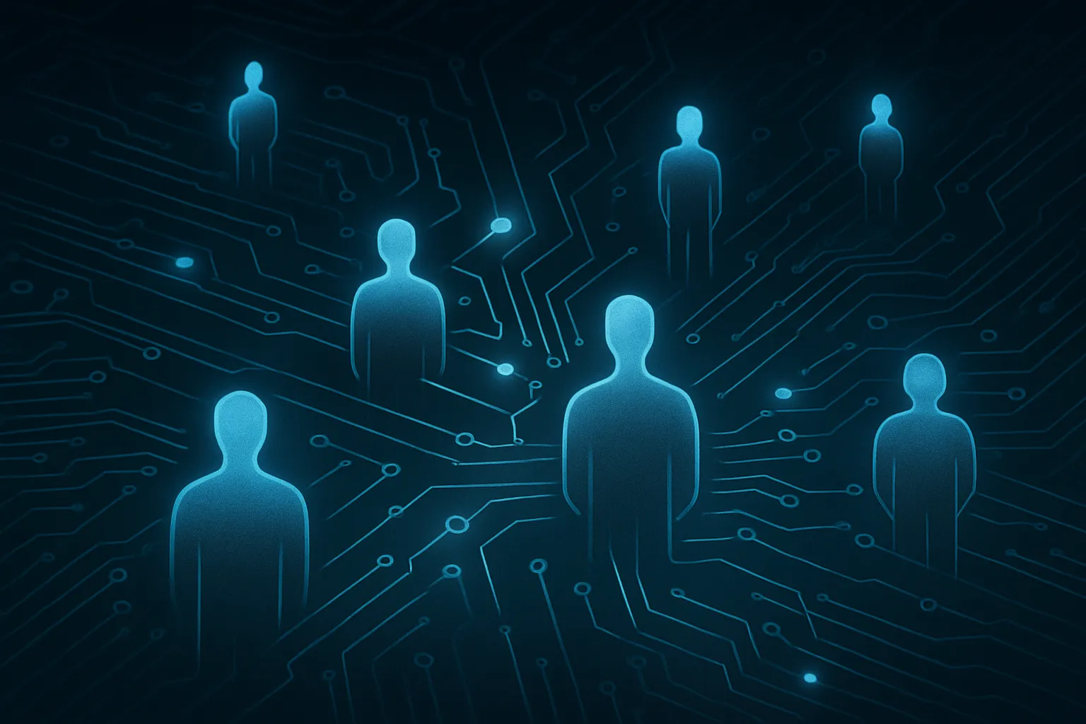 Network of connected people icons